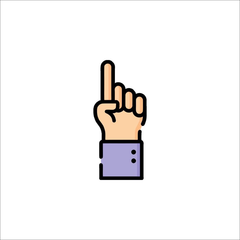 A hand with a finger up and a finger pointing vector