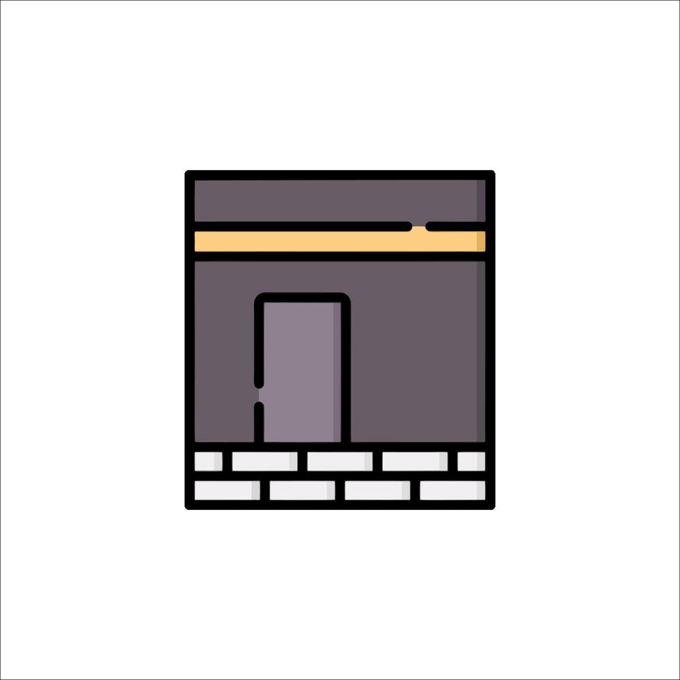 A building with a door on it vector