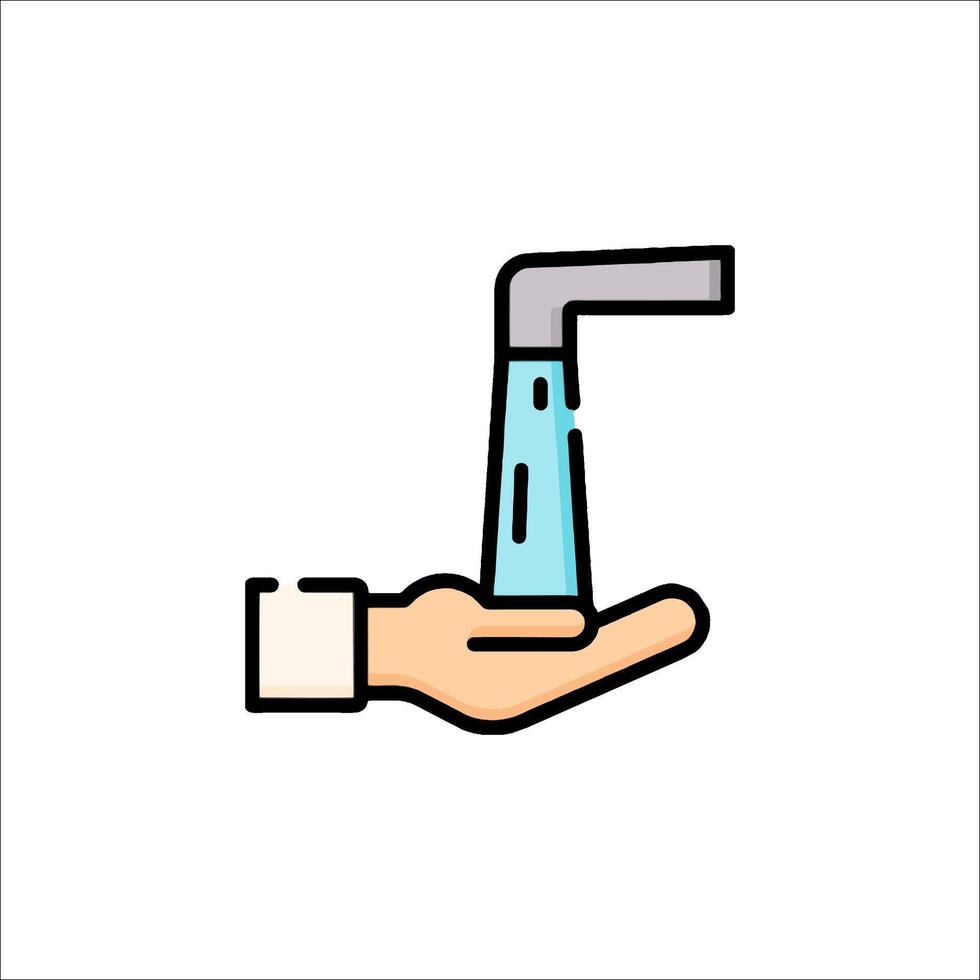 Hand holding a water bottle icon vector