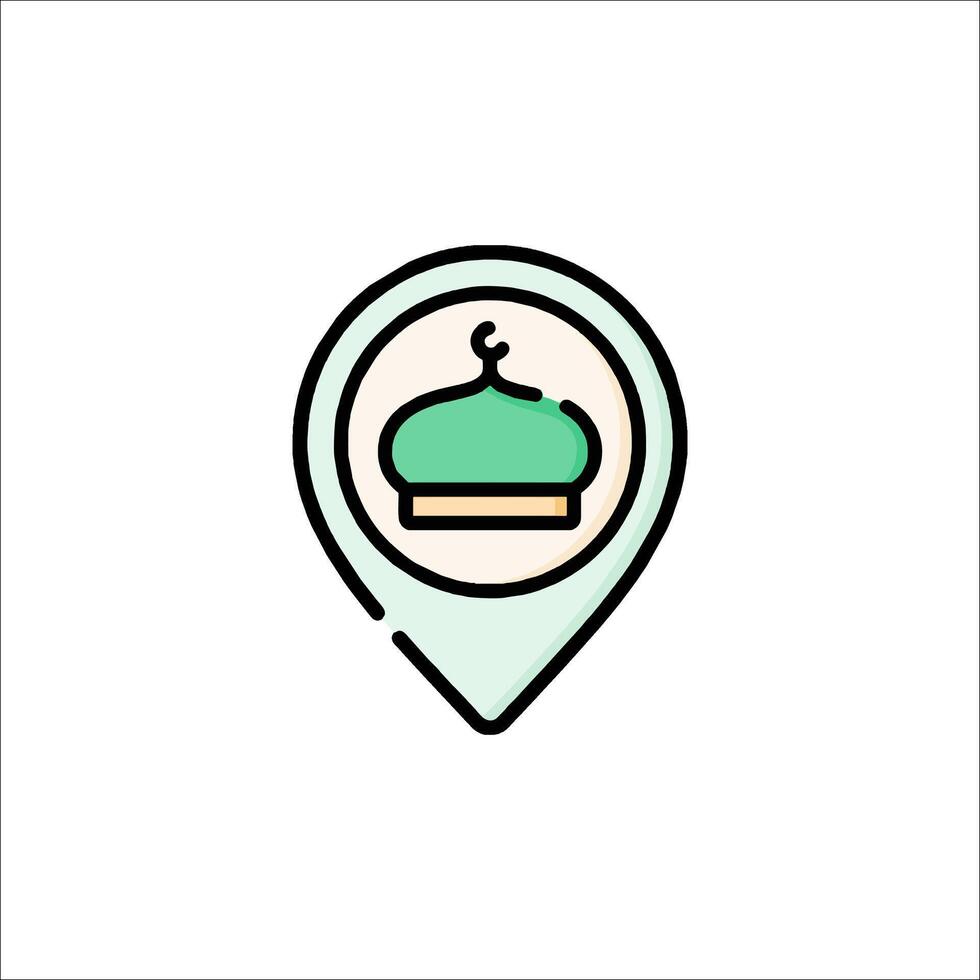 A map pin with a cake icon vector