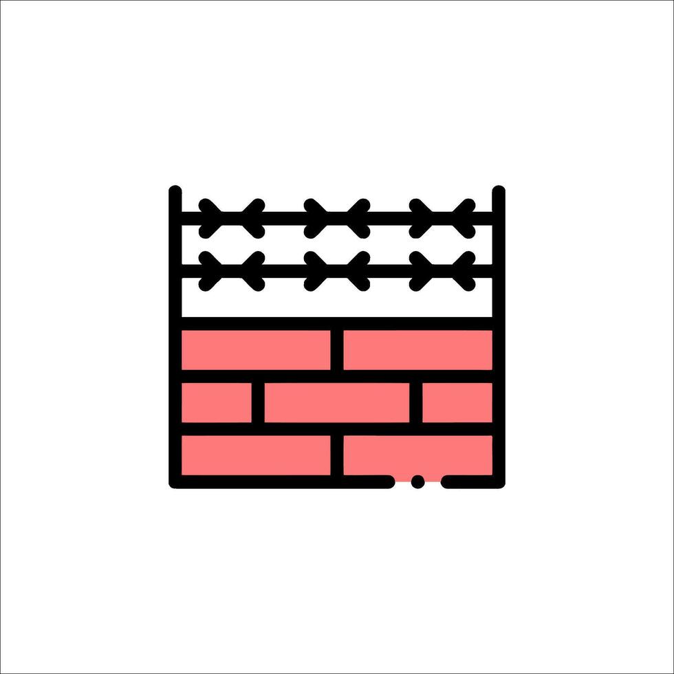 Barbed wire fence icon isolated on white background vector
