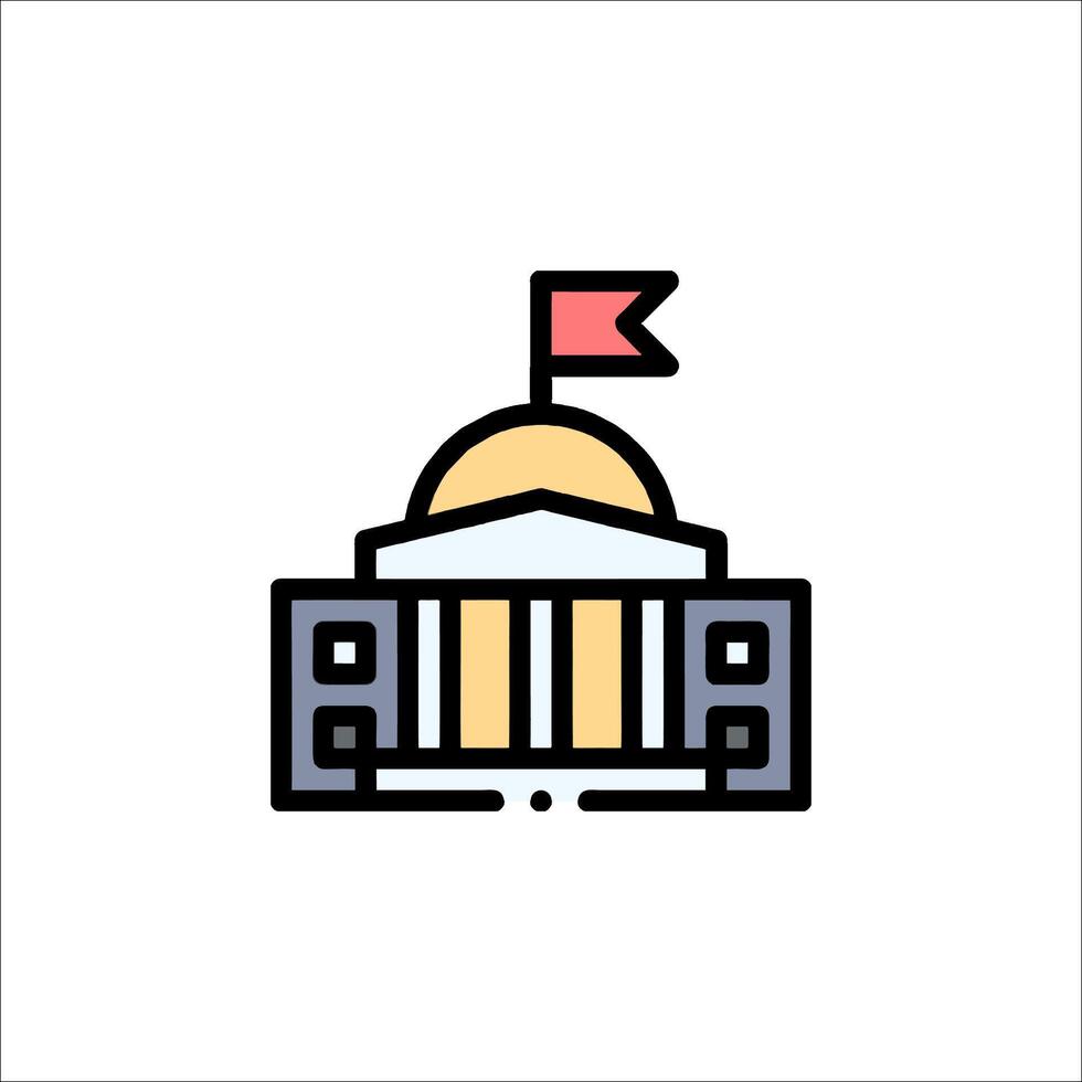 The capitol building with a flag on top vector