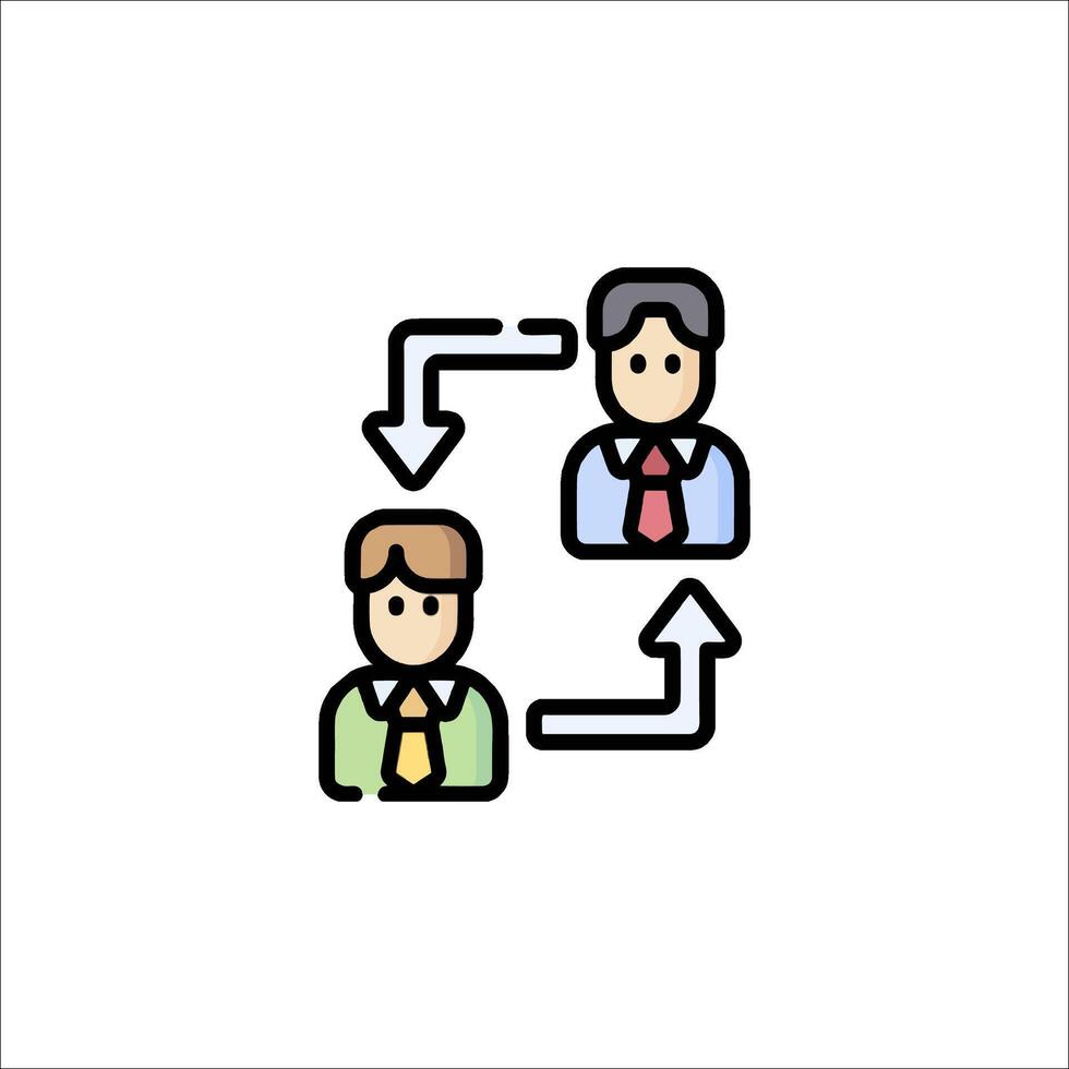 A man and woman are in a circle with arrows pointing to each other vector
