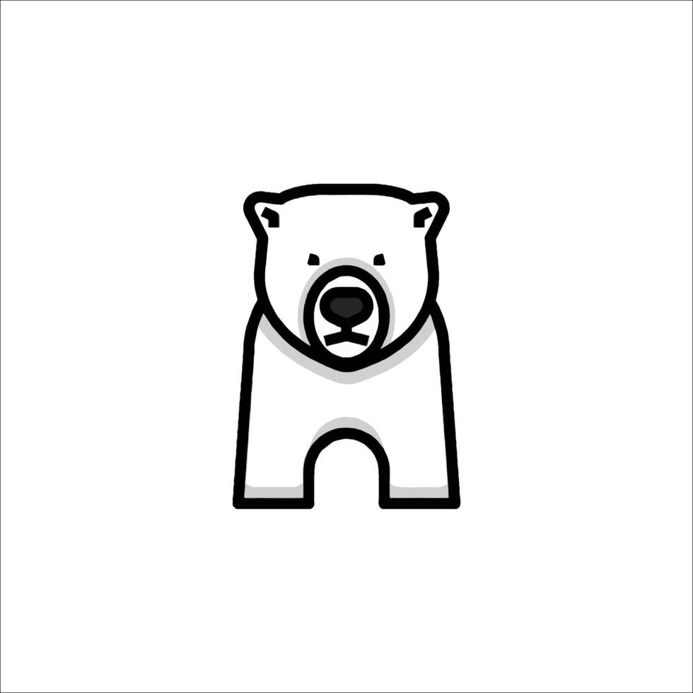 A bear logo with a black outline vector