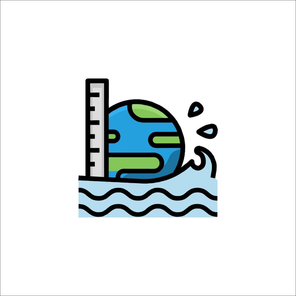 Earth in water icon illustration vector