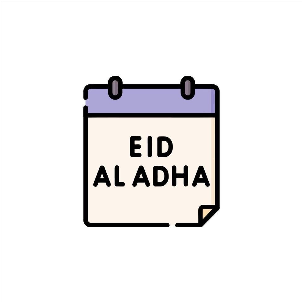Eid al-adha calendar icon vector