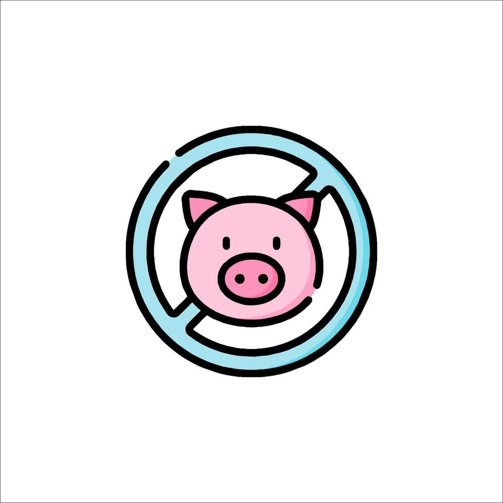 A pig is in a no entry sign vector