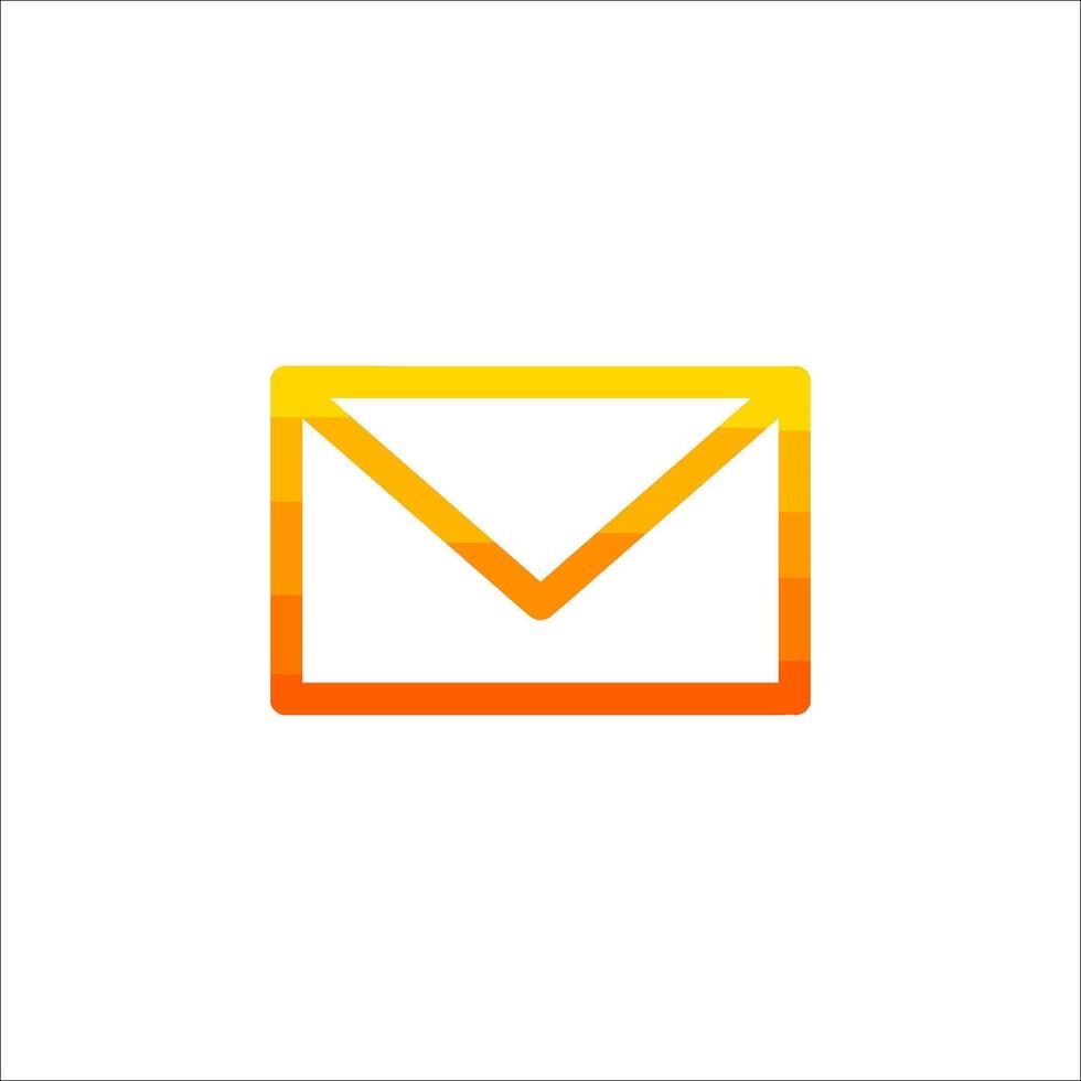 An orange envelope icon on a white background vector