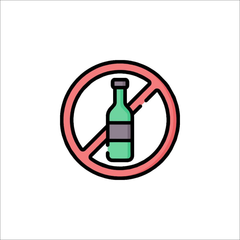 No alcohol sign icon isolated on white background vector