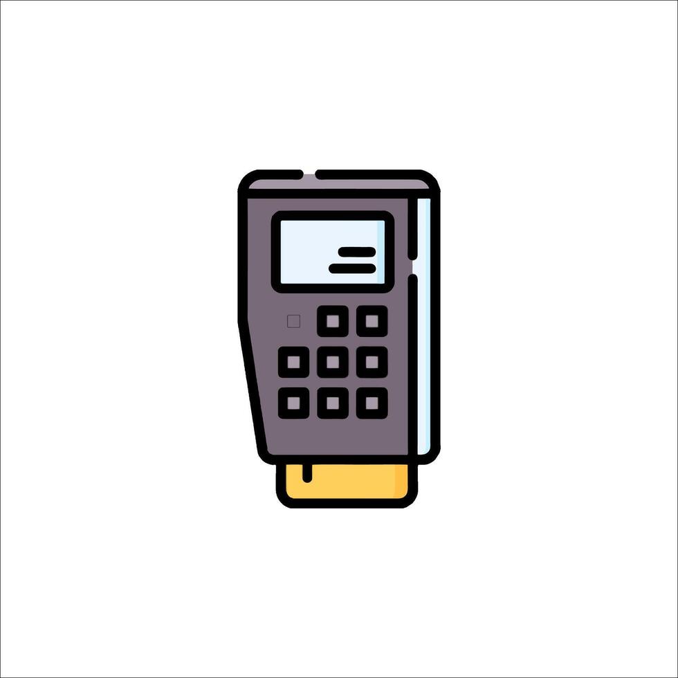 A black and white image of a credit card machine vector