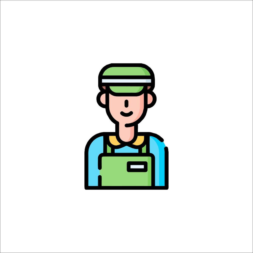 A man in a green hat and green vest vector