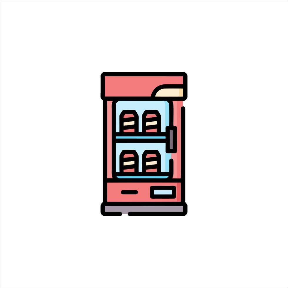 A vending machine with food inside vector