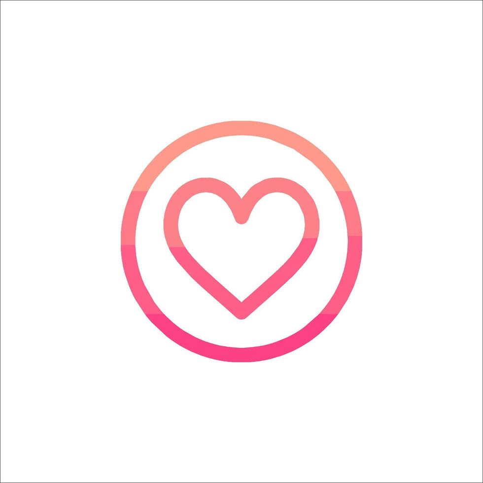 A pink heart in a circle on a white background vector