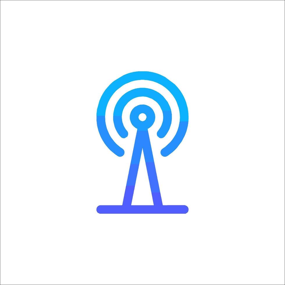 A blue and white logo for a radio tower vector