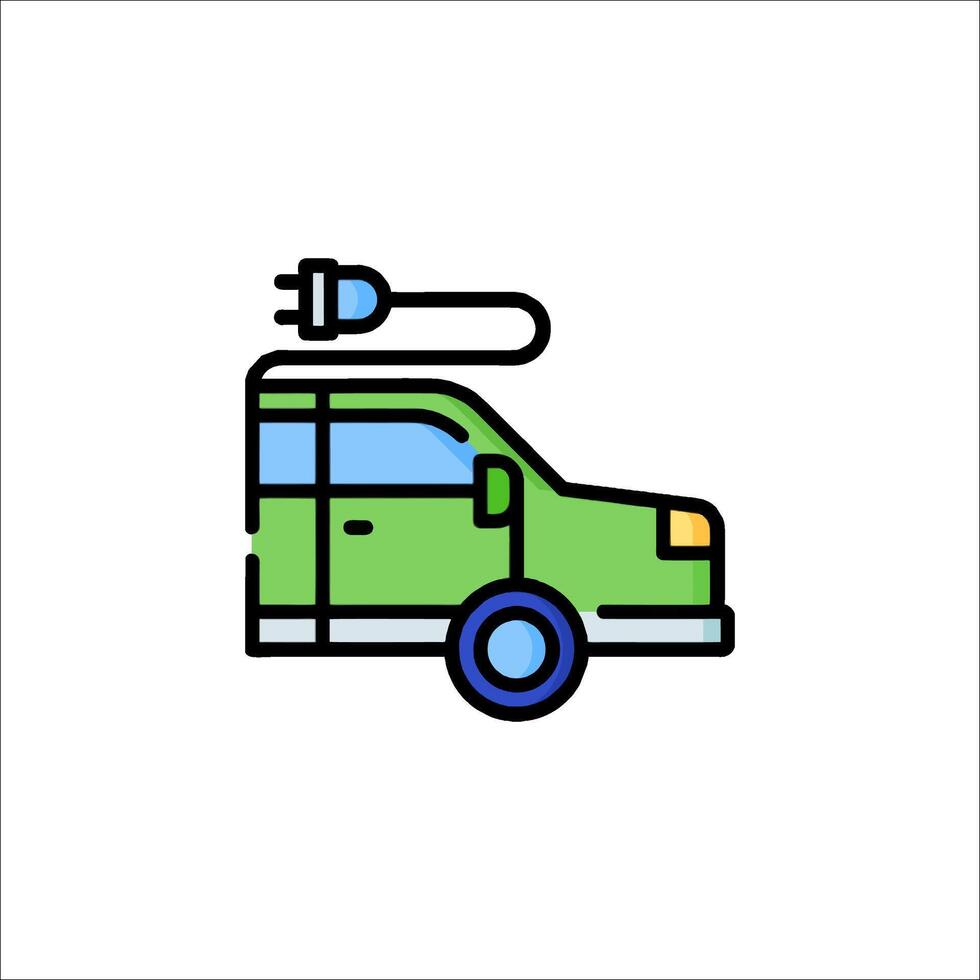 An electric car with a plug on top vector