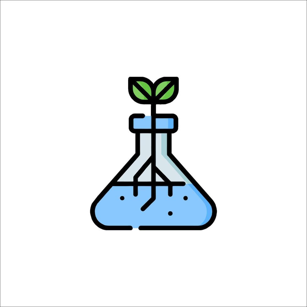 A plant in a flask icon vector