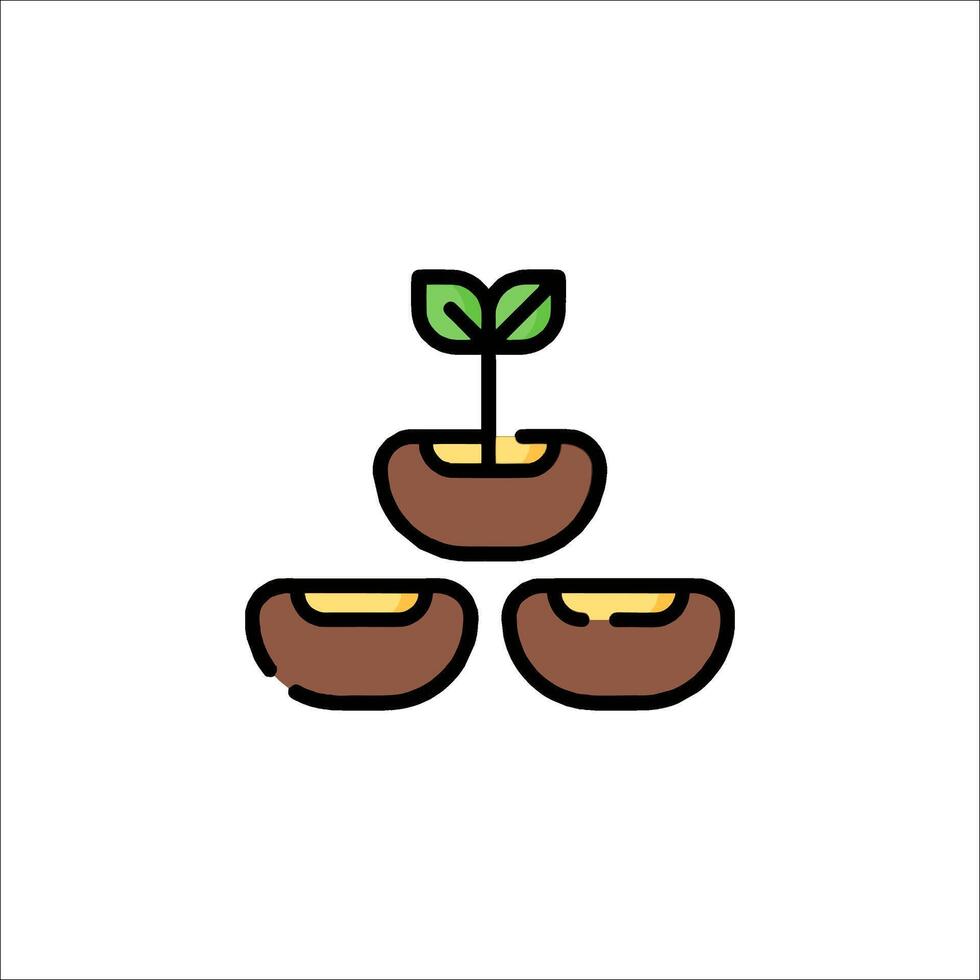 A plant growing out of a pile of coins vector