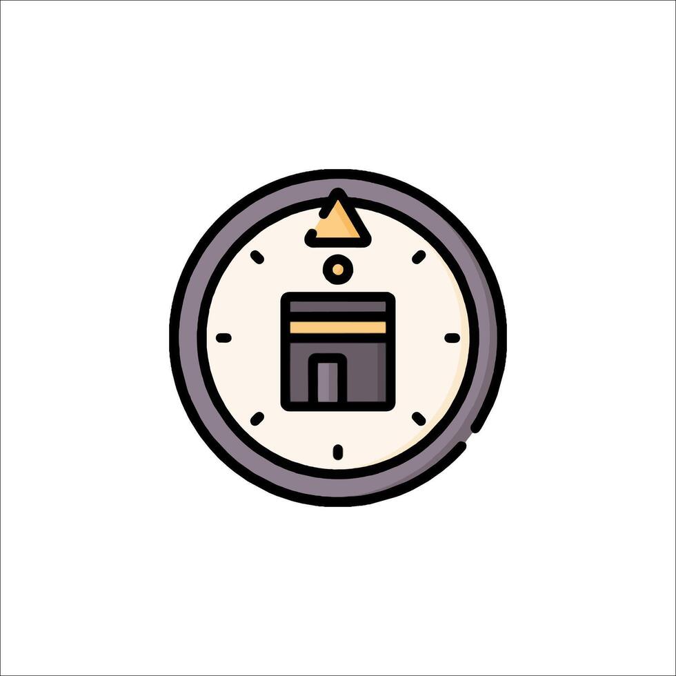 A clock icon with a building in the background vector