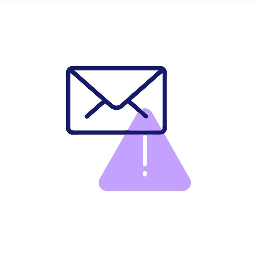 Email icon with purple triangle and purple arrow vector