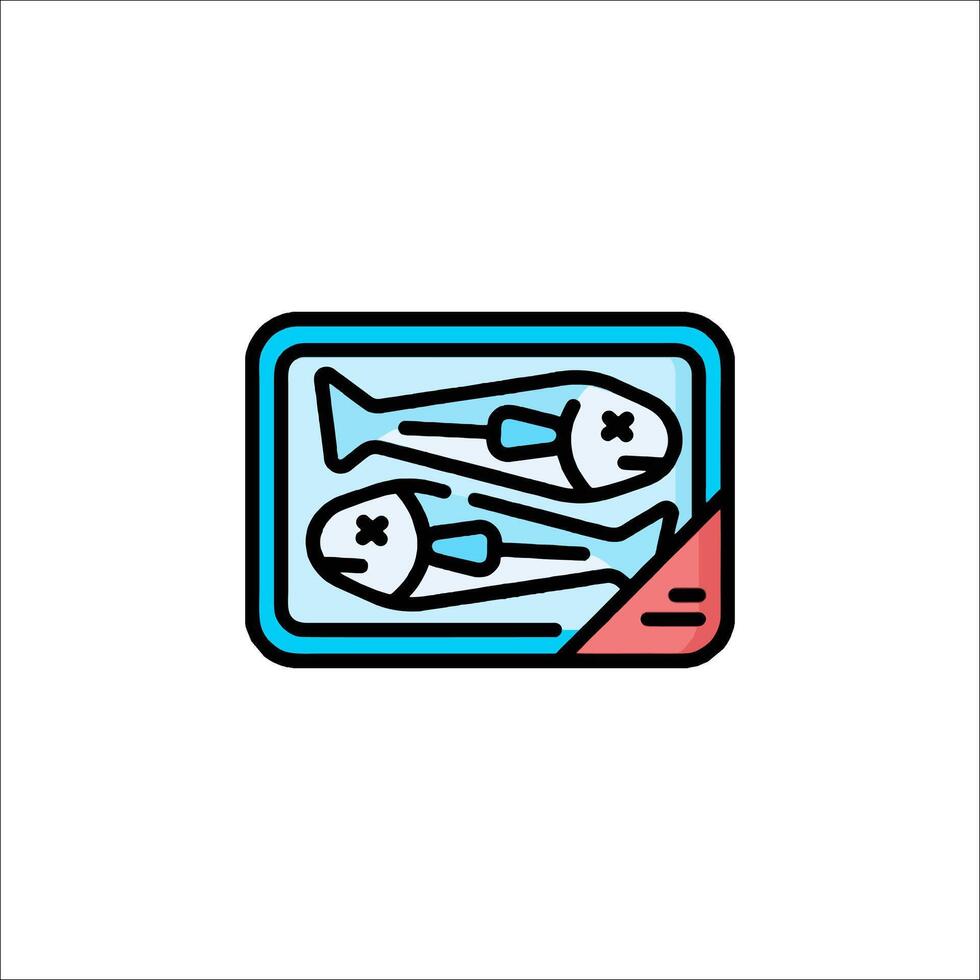 A fish in a box icon on a white background vector