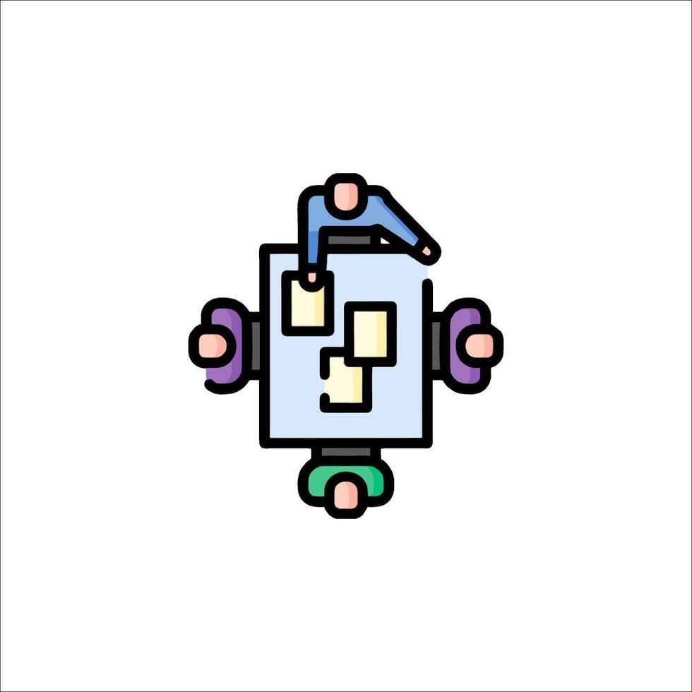 A group of people holding a piece of paper vector