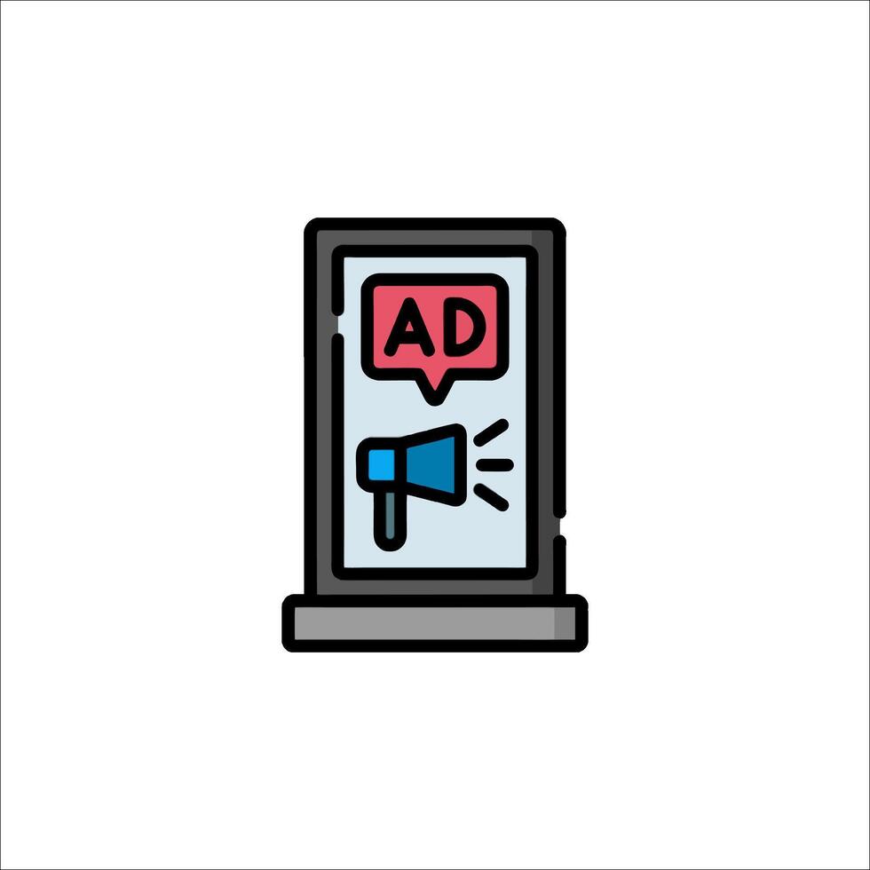 An ad on a billboard with a megaphone vector