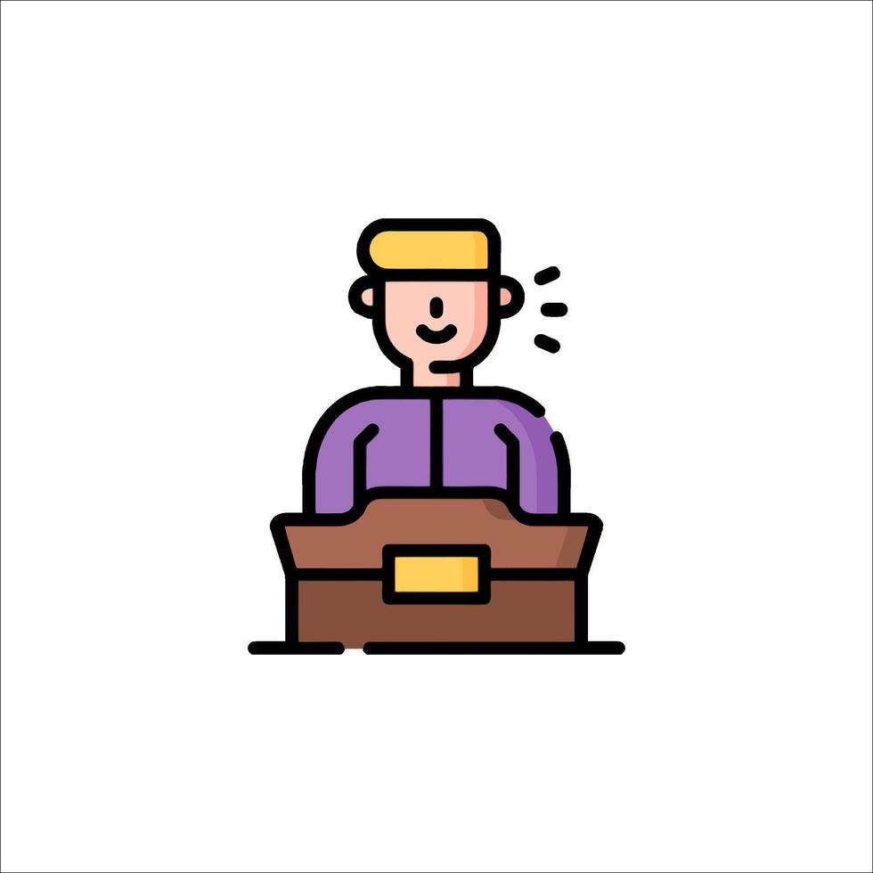A man in a suit is sitting on a desk vector