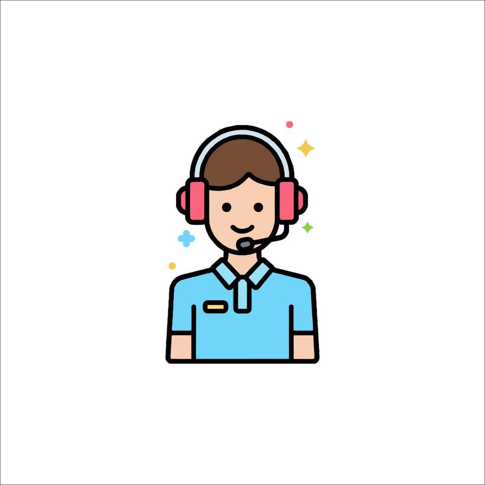 Call center agent icon vector