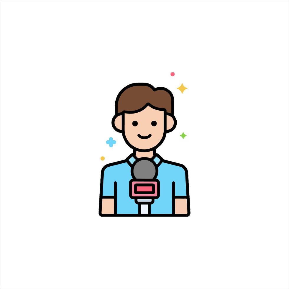 A man with a microphone icon vector