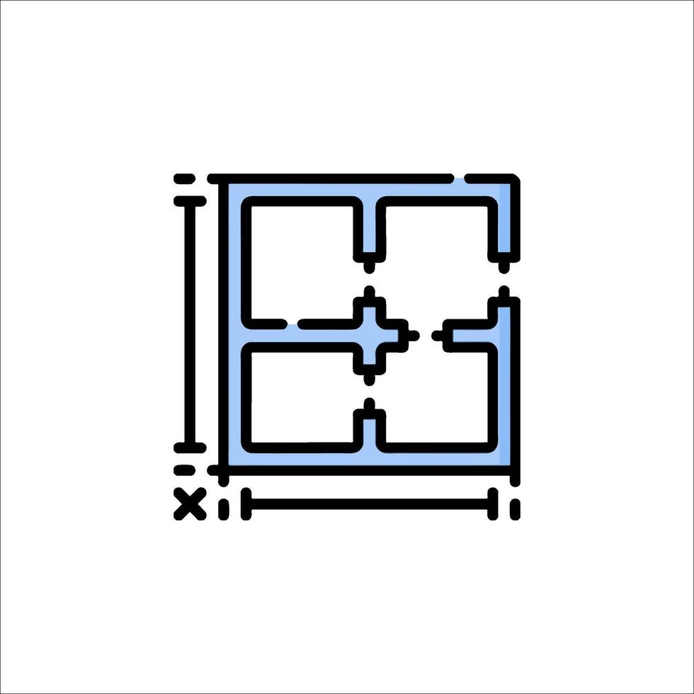 A square with a line drawn on it vector