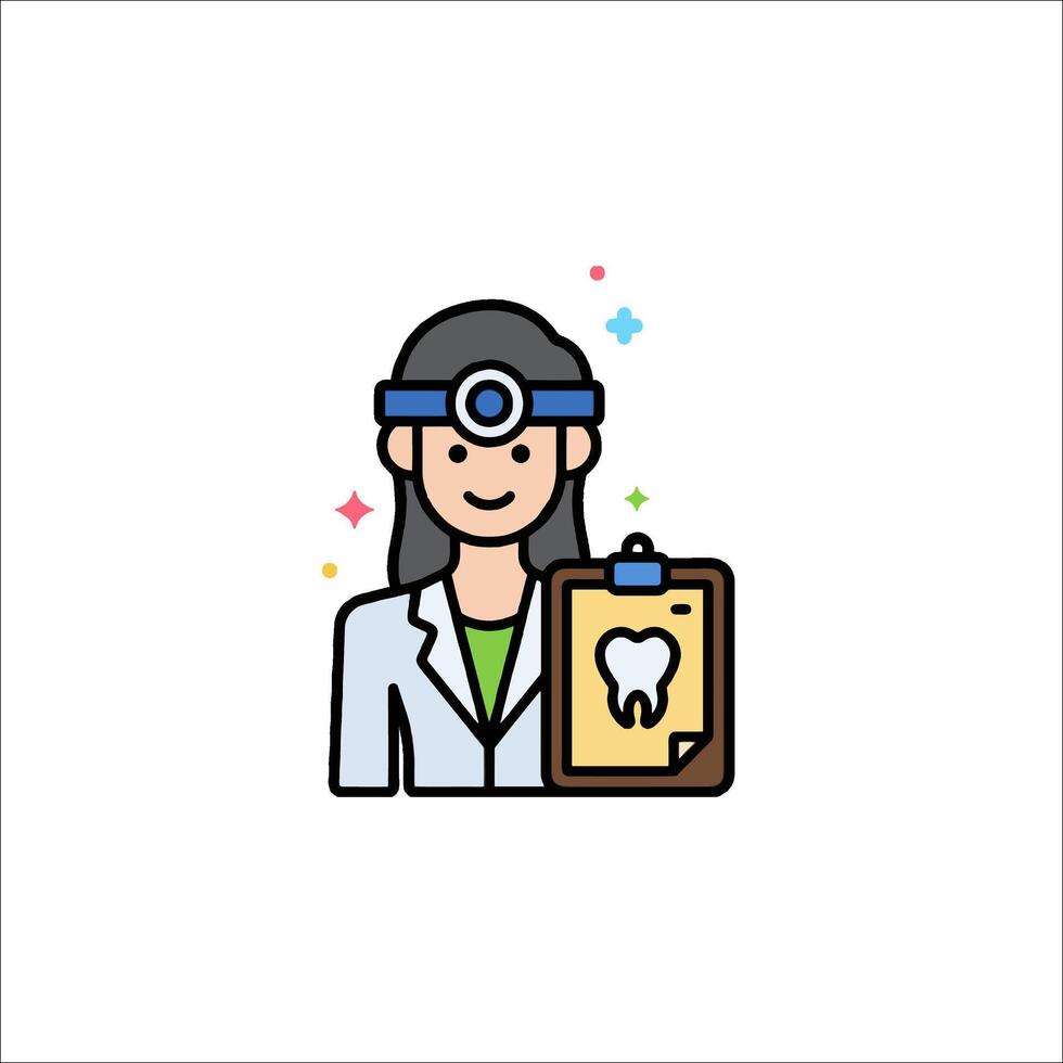 A doctor holding a clipboard with a toothbrush icon vector