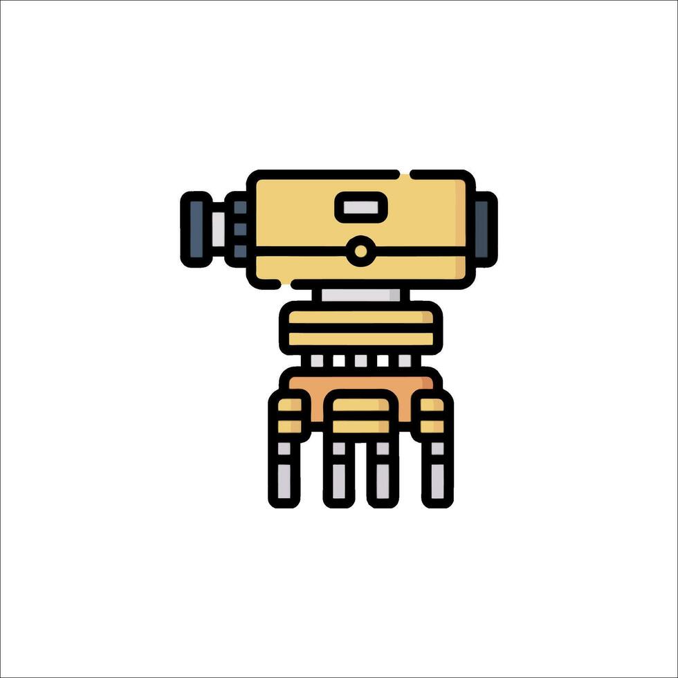 A robot with a camera on top of it vector