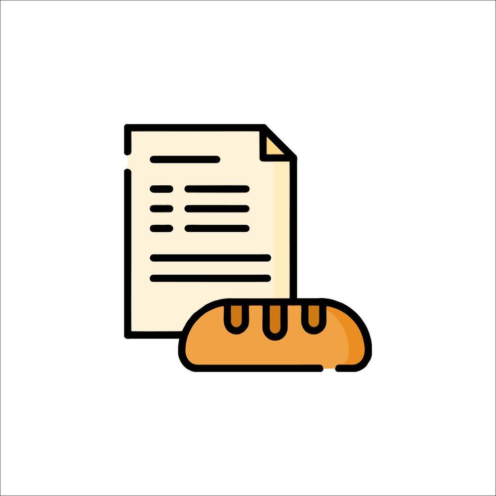 Bread and paper icon illustration vector
