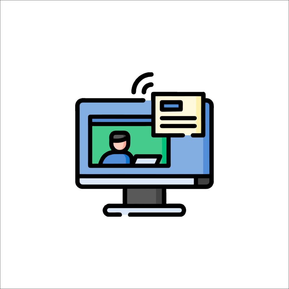 A computer monitor with a person on it vector