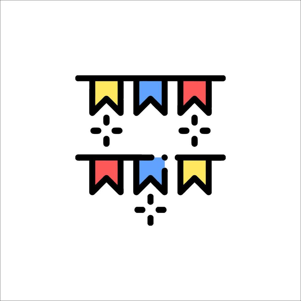 A colorful banner with two flags on it vector