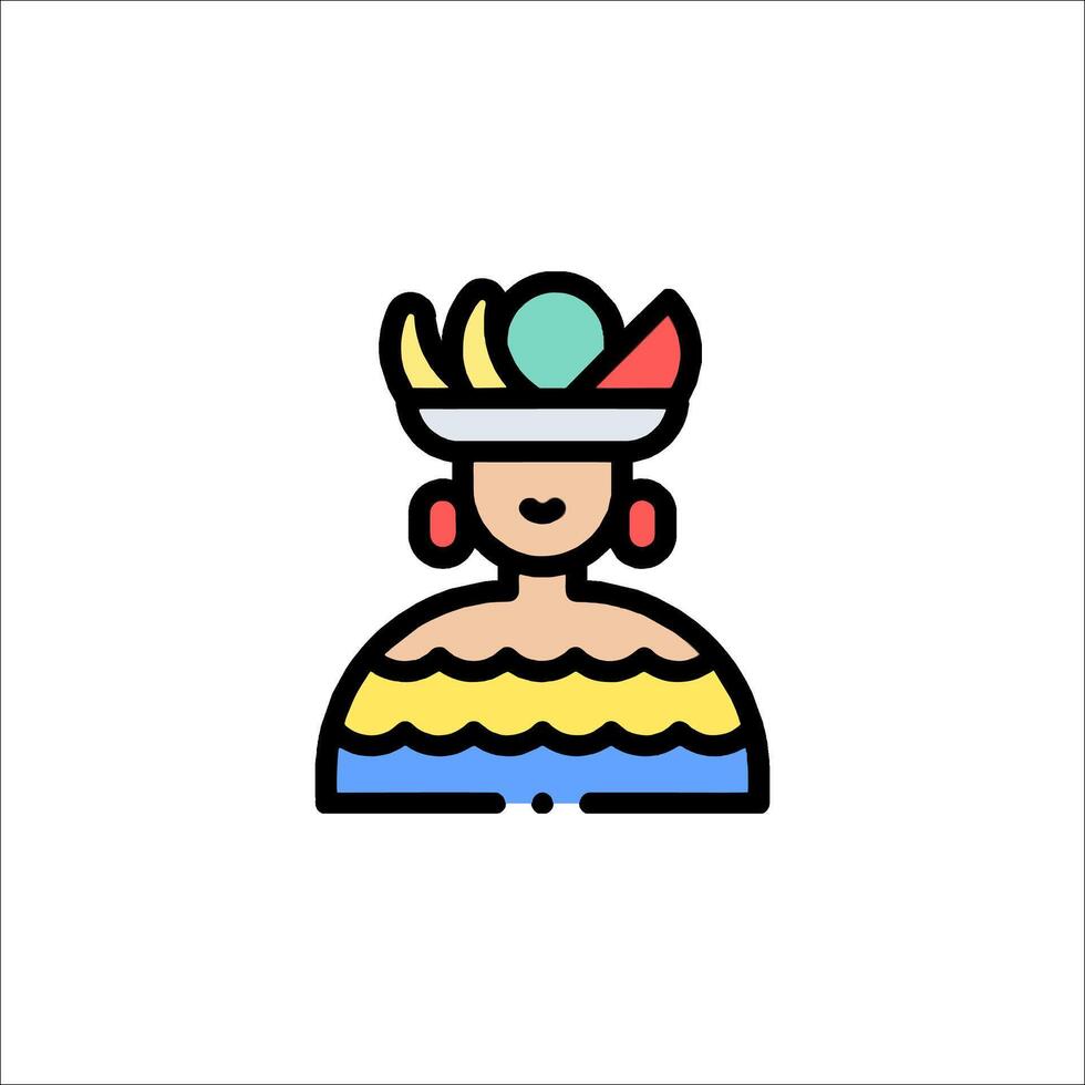 A woman with a hat on her head vector