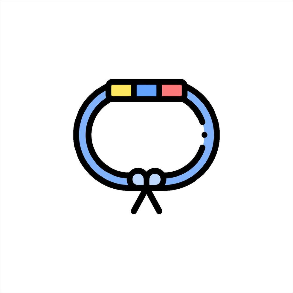 A colorful ring with a bow on it vector