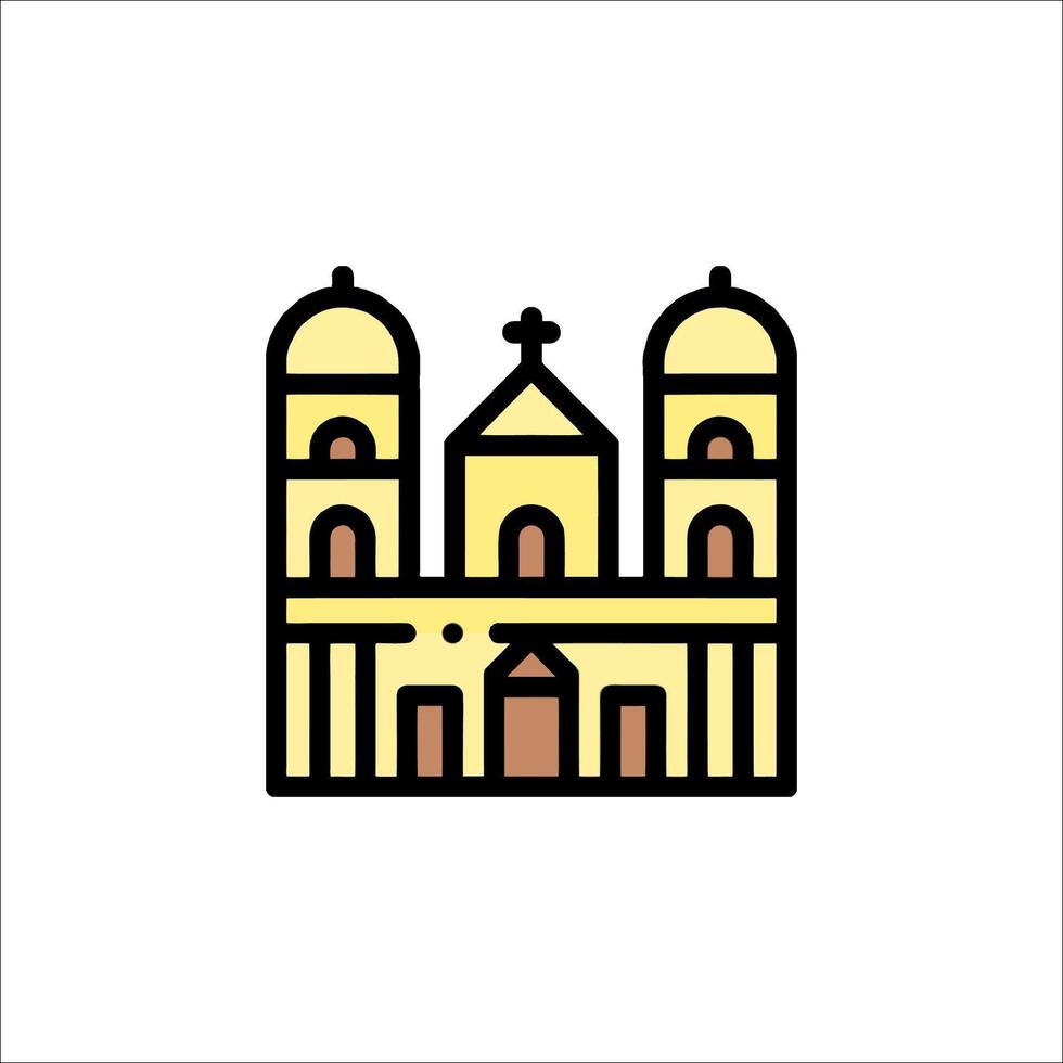 A church icon in a line style vector
