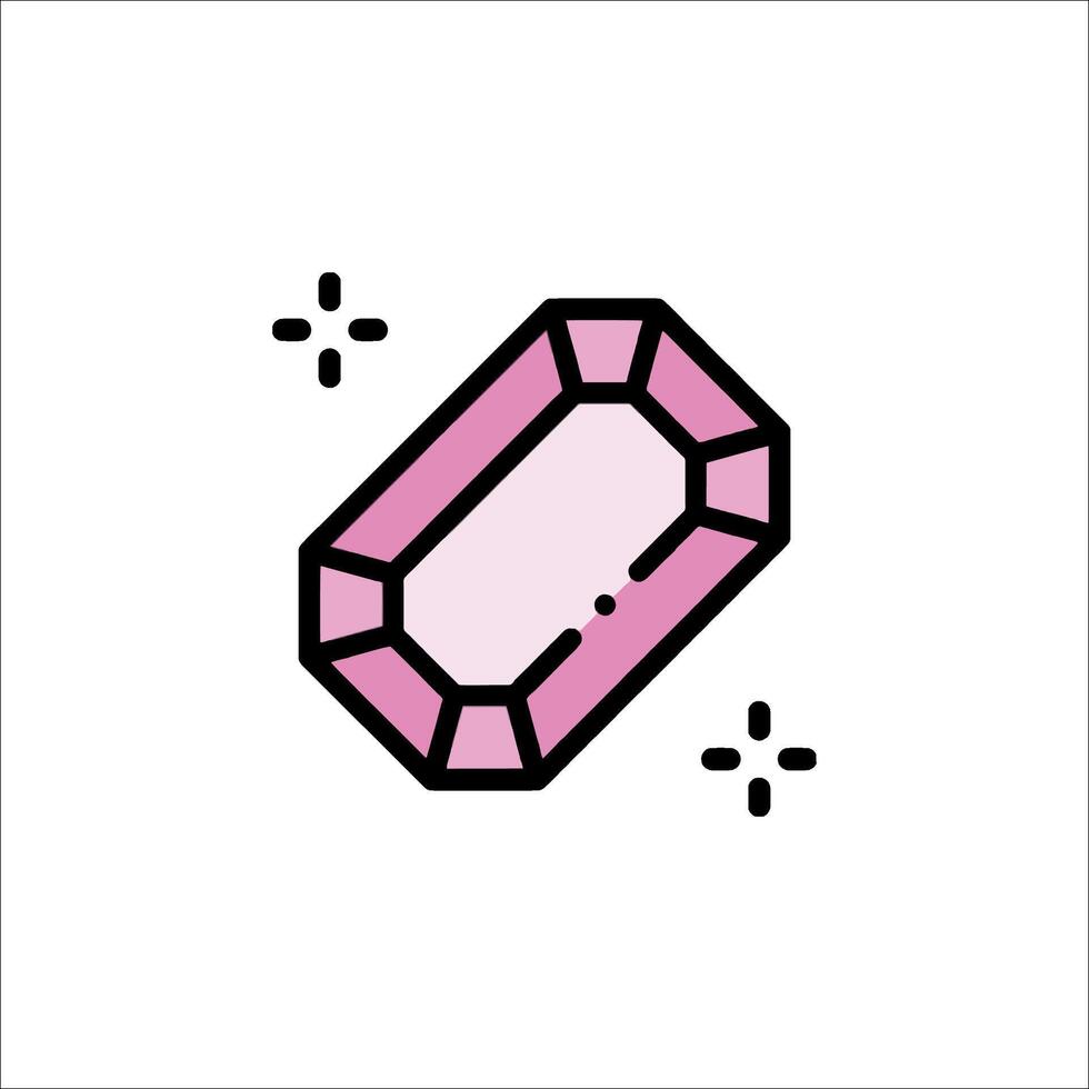 A pink diamond icon on a white background vector