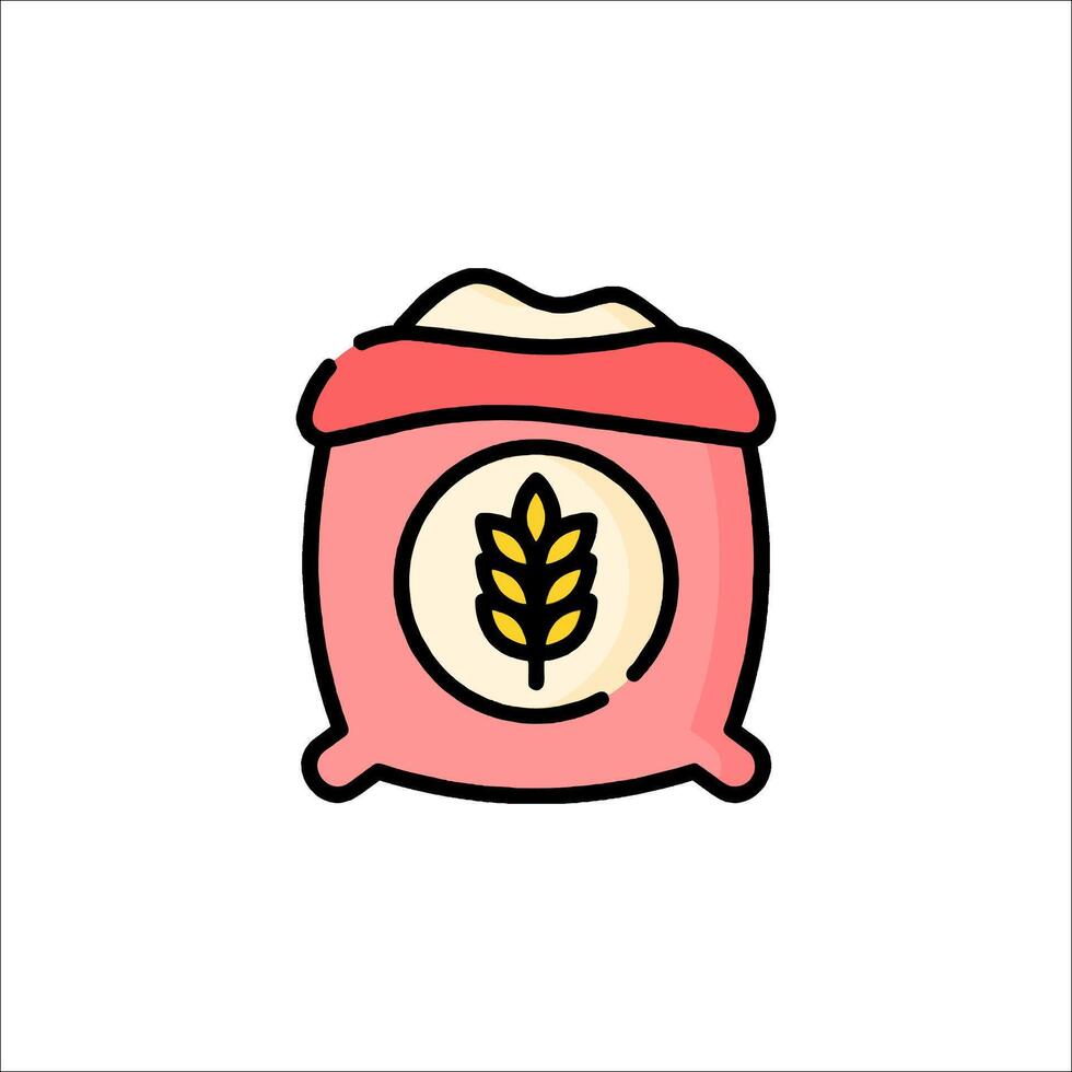 A cartoon bread icon with a wheat stalk vector
