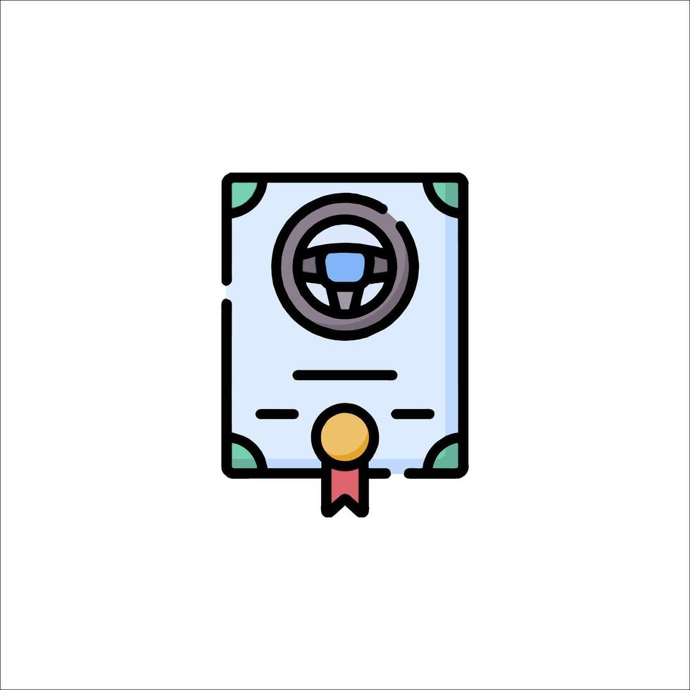 A certificate icon with a ribbon on it vector