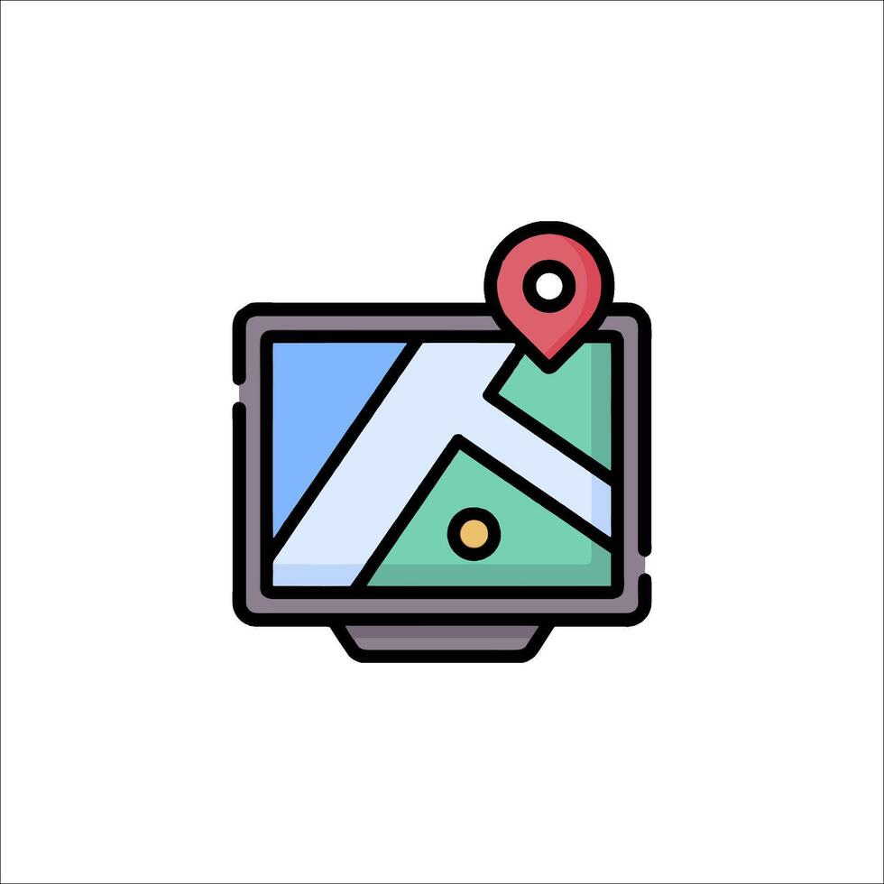 A map icon with a pin on it vector