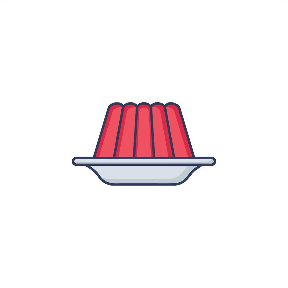 A red jelly in a dish icon vector