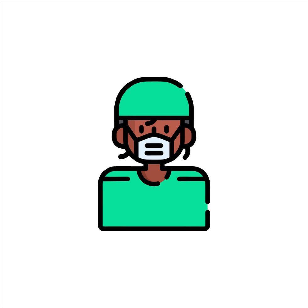 A doctor wearing a mask icon vector