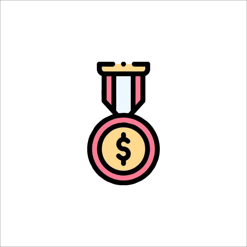A medal with a dollar sign on it vector