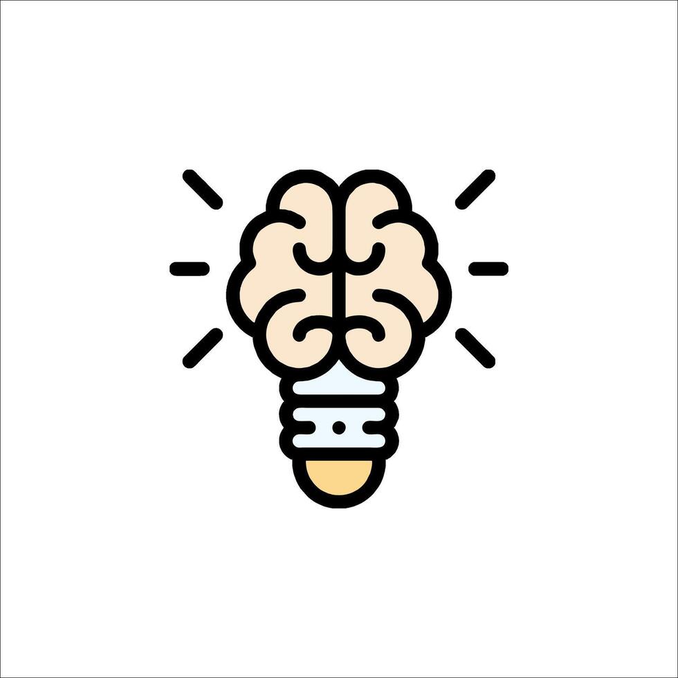 A light bulb with a brain inside it vector