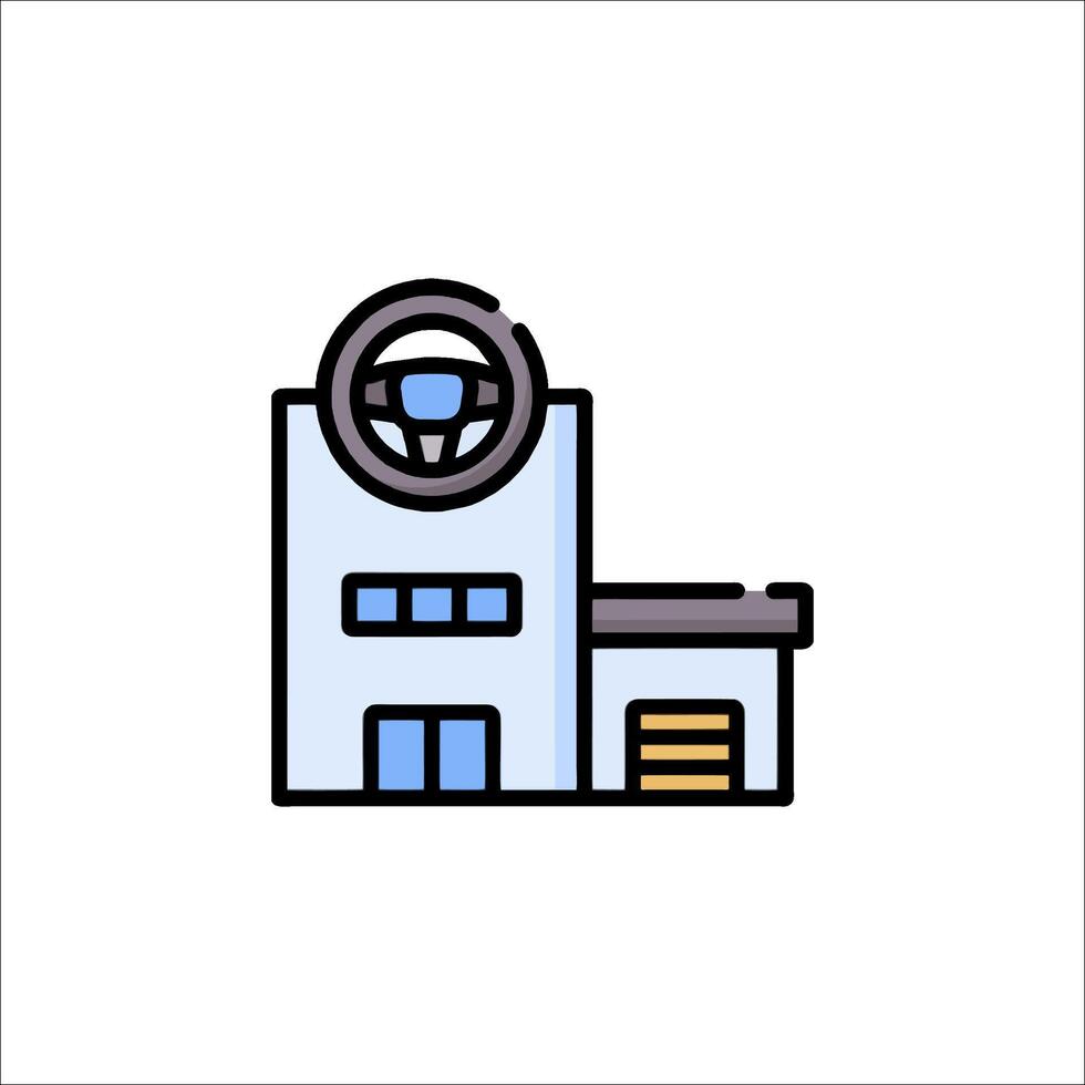 A building with a clock on the front vector