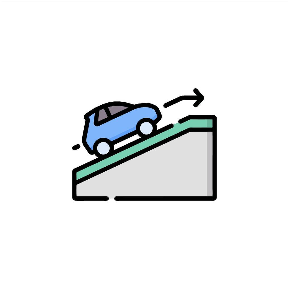 Car on ramp icon illustration vector