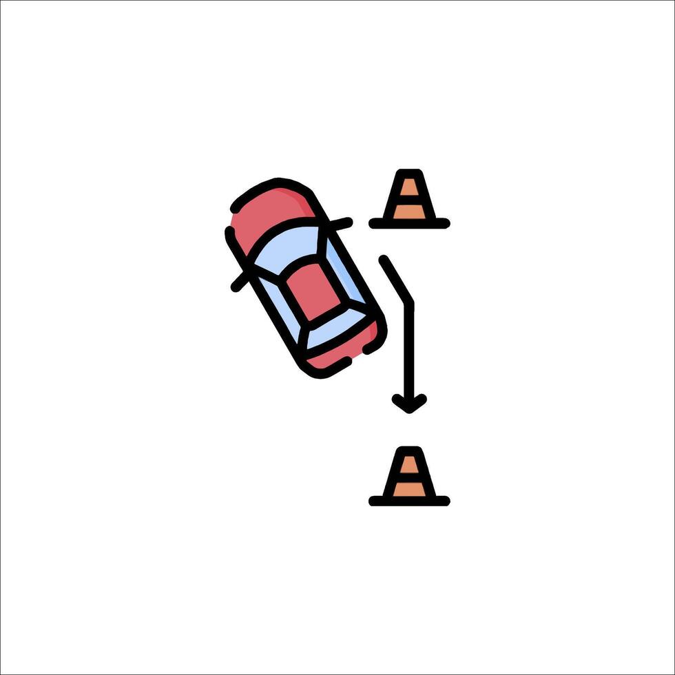 Car crash line icon illustration vector