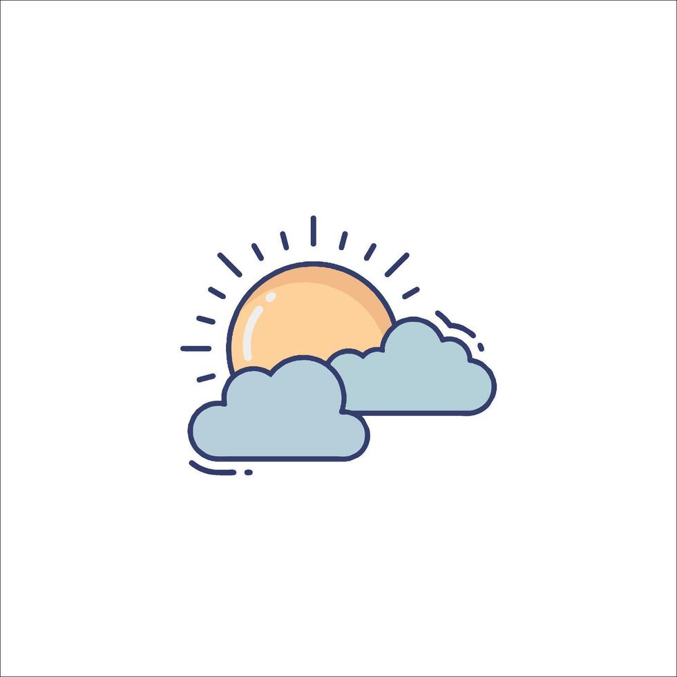 The sun and clouds icon vector